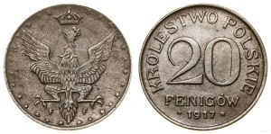 Polska, 20 fenigów, 1917 F, Stuttgart