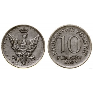Polska, 10 fenigów, 1917 F, Stuttgart