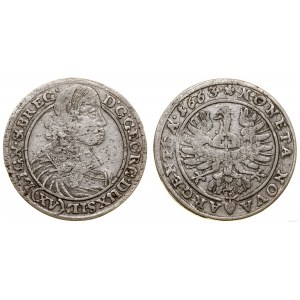 Silesia, 15 krajcars, 1663, Brzeg
