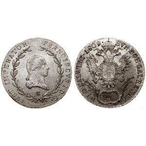 Austria, 20 krajcarów, 1809 C, Praga