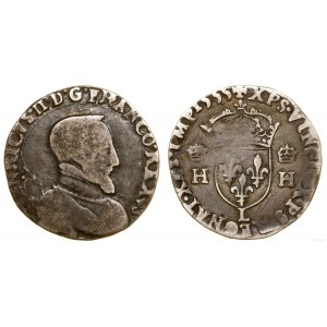 France, teston, 1555 L, Bayonne