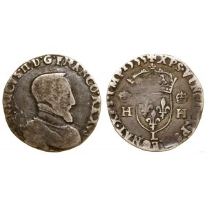 Francja, teston, 1555 L, Bayonne