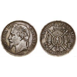 Francja, 5 franków, 1870 A, Paryż