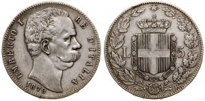 Włochy, 5 lirów, 1879 R, Rzym