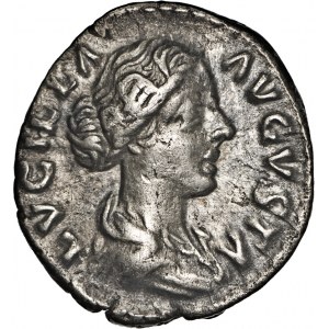 Cesarstwo Rzymskie, Lucylla, żona Lucjusza Werusa, córka Marka Aureliusza, denar, ok. 165-167, Rzym