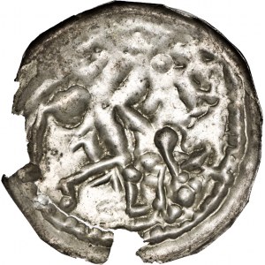 POLSKA, Mieszko III (1173-1202), brakteat łaciński, jeździec na koniu,