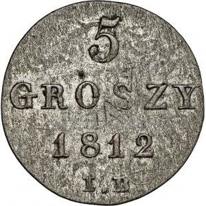 Księstwo Warszawskie (1807-1815), 5 groszy, 1812, I.B. 
