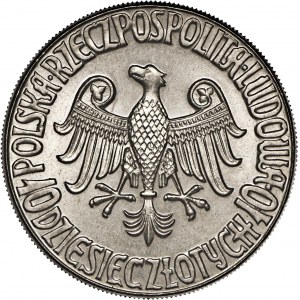 PRL, 10 złotych, 1964, PRÓBA, napis wklęsły PRÓBA, 