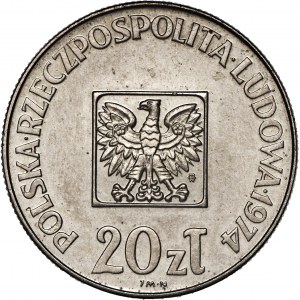 PRL, 20 złotych, 1974, PRÓBA TECHNOLOGICZNA, 