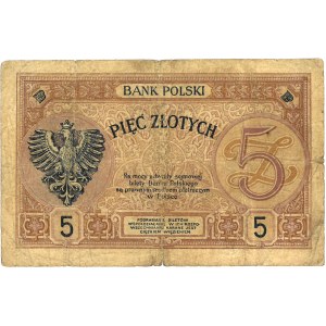 Polska, II PR, 5 złotych, 28 Lut. 1919 r., Mił. 49.b