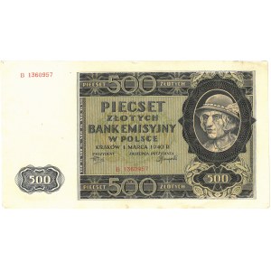 Polska, GG, 500 złotych, KRAKÓW 1. MARCA 1940 R. 