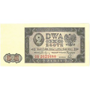 Polska, PRL, 2 złote, 1 LIPCA 1948 ROKU, Mił. 134.b, 