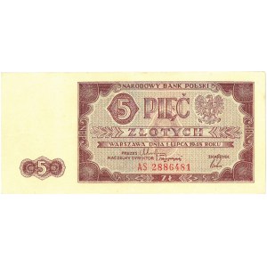 Polska, PRL, 5 złotych, 1 LIPCA 1948 ROKU, Mił. 135.b, 