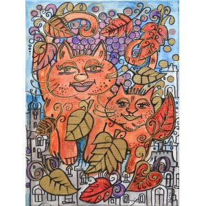 Iwona SIWEK-FRONT (b. 1967), Cats from Wislna Street, 2021