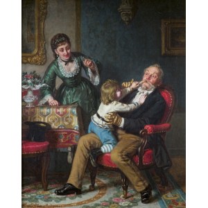 Leopold Loeffler, Die Beschädigung des Schnurrbarts, ca. 1871