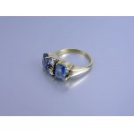 RING WITH NATURAL TANZANITES AND DIAMONDS - 585 gold - video.