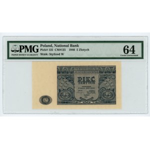 5 złotych 1946 - PMG 64