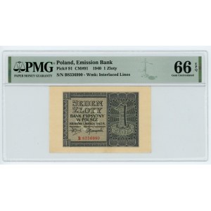 1 złoty 1940 - seria B - PMG 66 EPQ