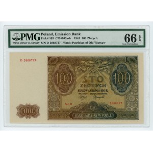 100 zlatých 1941 - série D - PMG 66 EPQ