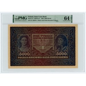 5.000 marek polskich 1920 - II Serja C - PMG 64 EPQ