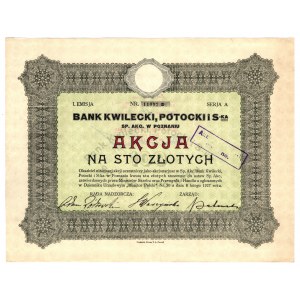 Bank KWILECKI, POTOCKI &amp; S-ka - 100 Zloty 1927 - Ausgabe I