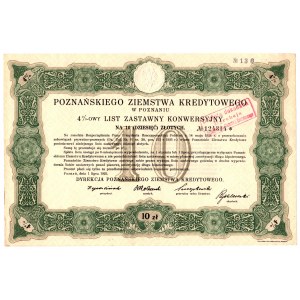 4 % List zastawny Poznańskiego Ziemstwa Kredytowego - 10 złotych 1925
