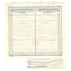Świadectwo Tymczasowe, Towarzystwo Kopalń i Zakładów Hutniczych SOSNOWICKICH S.A. w Warszawie 1930