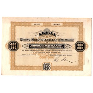 Bank Małopolski S.A., 400 korún / 280 MP 1919