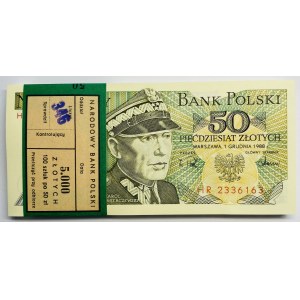 Bank parcel 50 zloty 1988 series HR ( 100 pieces)