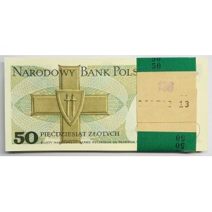 Bankovka 50 zlotých 1988 séria HR ( 100 kusov)