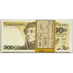 Paczka bankowa 500 złotych 1982 seria GF (100 sztuk)