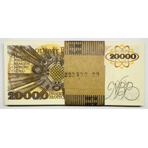 Bank parcel 20,000 zloty 1989 series AN ( 100 pieces)