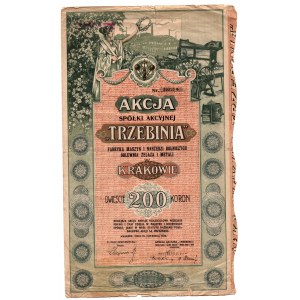 TRZEBINIA Fabrik für landwirtschaftliche Maschinen und Werkzeuge Eisen- und Metallgießerei, 200 kr 1920,