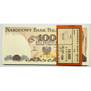 Bank 100 zloty parcel 1986 RY series (100 pieces)