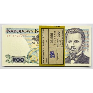 Bank parcel 200 zloty 1988 EP series (100 pieces) - LAST SERIES OF THE ANNUAL AND WHOLE NOMINAL ISSUE