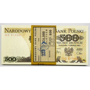 Paczka bankowa 500 złotych 1982 seria GG ( 100 sztuk)