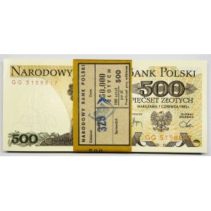 Bank parcel 500 zloty 1982 series GG ( 100 pieces)