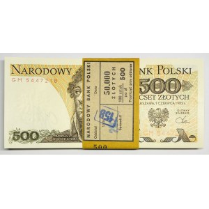 Paczka bankowa 500 złotych 1982 seria GM ( 100 sztuk)