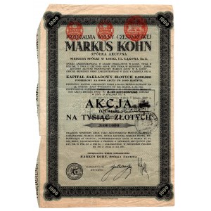 Przędzalnia Wełny Czesankowej Markus Kohn - 1000 złotych Emisja II