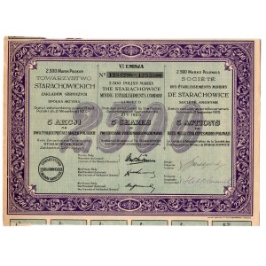 Towarzystwo Starachowickich Zakładów Górniczych - VI Emisja - 5 x 500 marek polskich 1920
