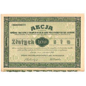 Spółka Akcyjna Eksploatacji Soli Potasowych - Lwów - 100 złotych 1929