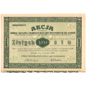 Joint Stock Company of Potash Salt Exploitation - Lviv - 100 zlotys 1929
