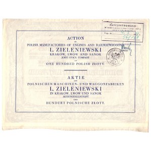 Polskie Fabryki Maszyn, Kotłów i Wagonów L.Zieleniewski i S.A. - 100 zlotých 1926 Krakov