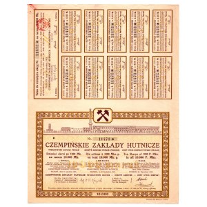 Czempińskie Zakłady Hutnicze T.A. Poznań Em. I, 10 x 100 marek polskich 1923 . 10 x 100 mkp 1923