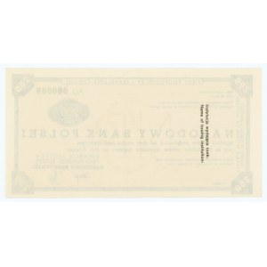 Traveler's check worth 200 zloty - MODEL without perforation 0000000