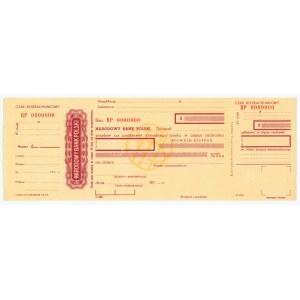 National Bank of Poland - Settlement cheque Series BP 000000 MODEL