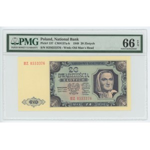 20 Zloty 1948 - Serie HZ - PMG 66 EPQ