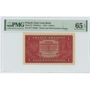 1 poľská značka 1919 - 1. séria FT - PMG 65 EPQ