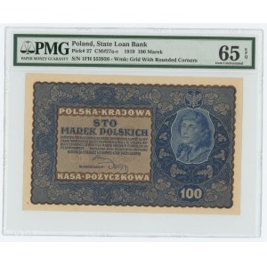 100 marek polskich 1919 - IF serja H - PMG 65 EPQ