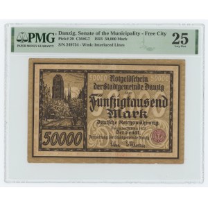 GDAŃSK - 50.000 marek 1923 - PMG 25
